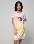 Nevada Short Sleeve Midi Dress T-Shirt 24S Print Tie Dye Cosmic Vibes:Pastel Purp:9-10:Ombre:Ss Midi Dre