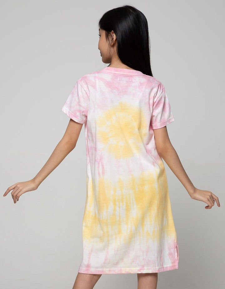 Nevada Short Sleeve Midi Dress T-Shirt 24S Print Tie Dye Cosmic Vibes:Pastel Purp:9-10:Ombre:Ss Midi Dre