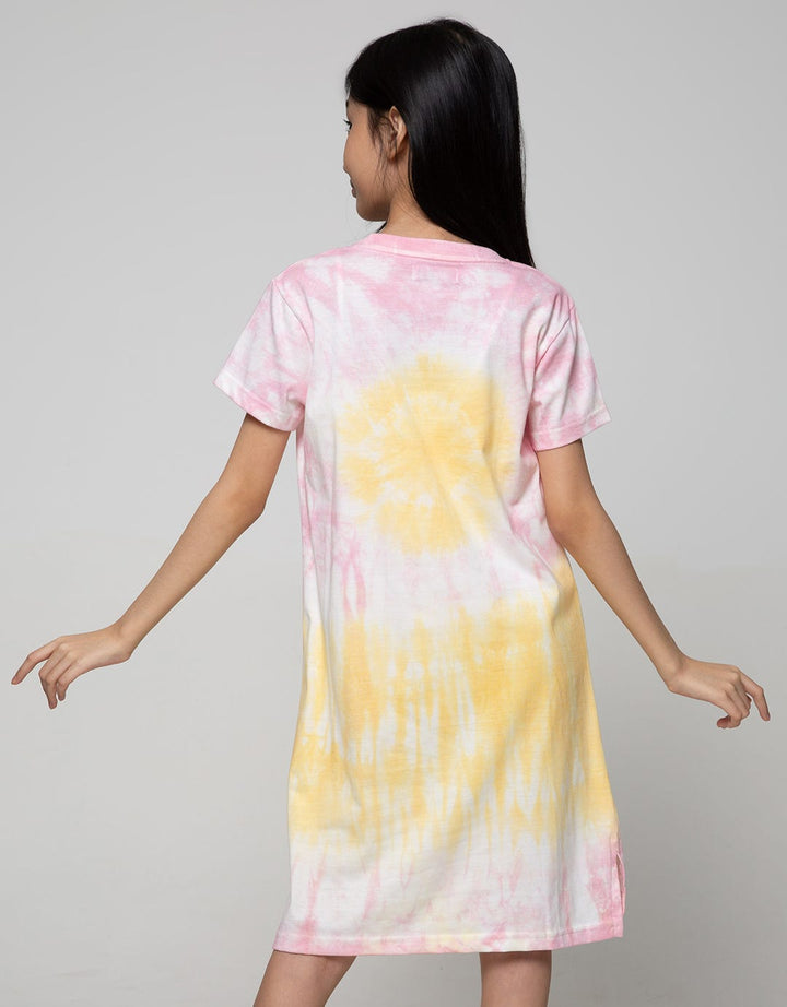 Nevada Short Sleeve Midi Dress T-Shirt 24S Print Tie Dye Cosmic Vibes:Pastel Purp:9-10:Ombre:Ss Midi Dre