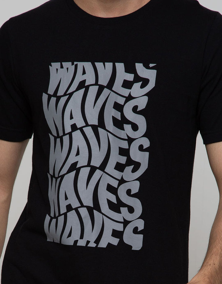 T Zone Short Sleeve T-Shirt Print Graphic Waves