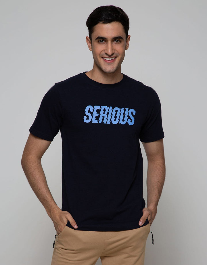 T Zone Short Sleeve T-Shirt Print Graphic Serious