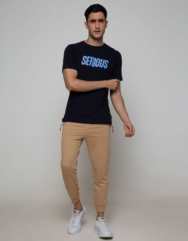 T Zone Short Sleeve T-Shirt Print Graphic Serious