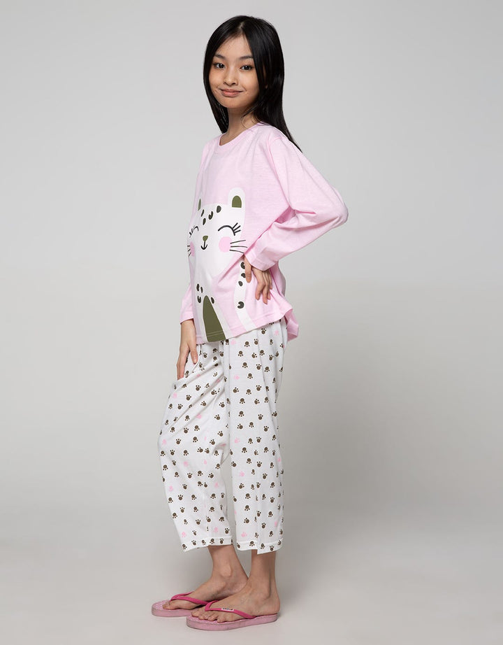 Kidz Too Top  Bottom Set Piyama Oblong Long Pants Cute Cat