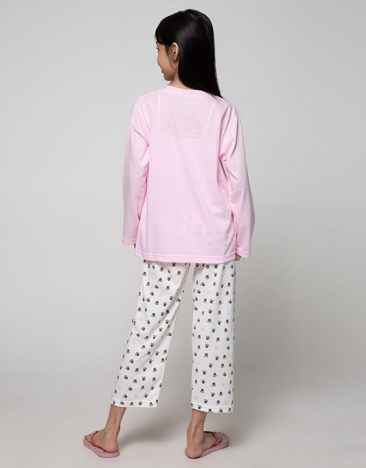 Kidz Too Top  Bottom Set Piyama Oblong Long Pants Cute Cat