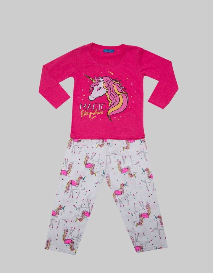 Kidz Too Top Bottom Unicorn Hair Pajama Set