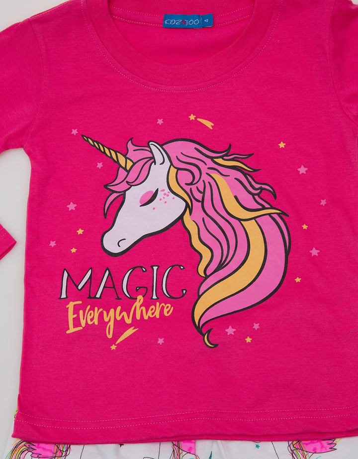 Kidz Too Top Bottom Unicorn Hair Pajama Set