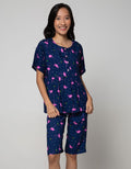 Nevada Short Sleeve Pajama Capri Pine Minggo