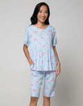 Nevada Short Sleeve Pajama Capri Pine Minggo