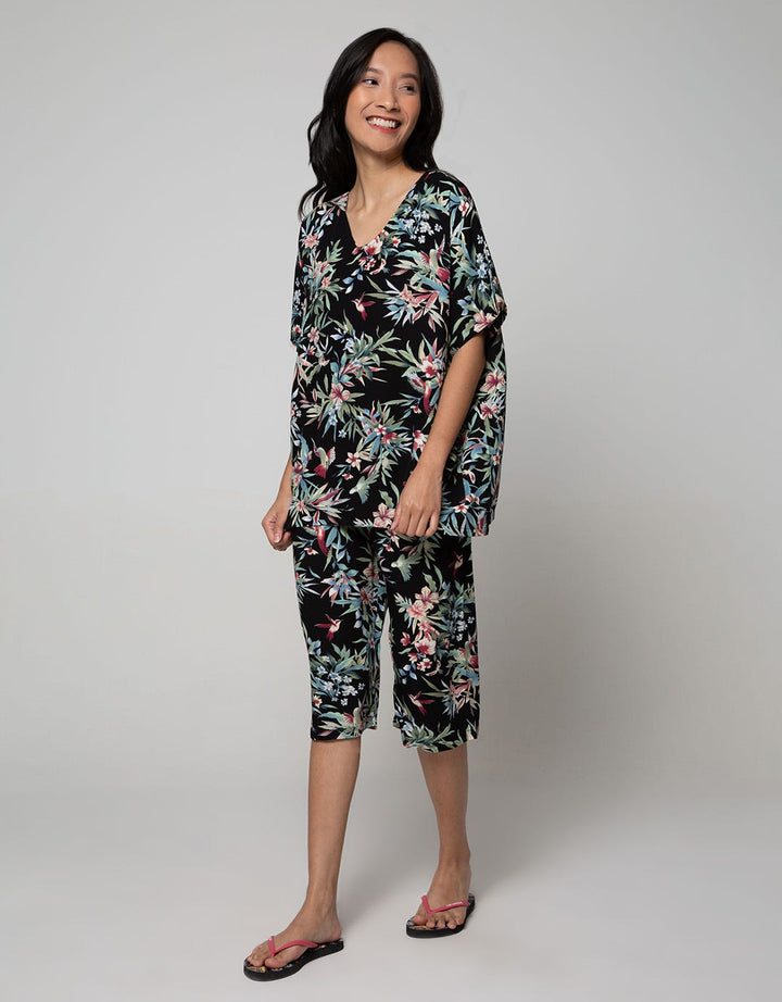 St. Yves Short Sleeve Pajama Capri Bird Park