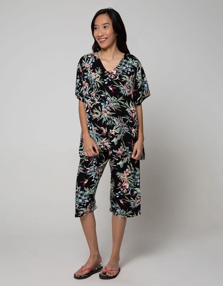St. Yves Short Sleeve Pajama Capri Bird Park