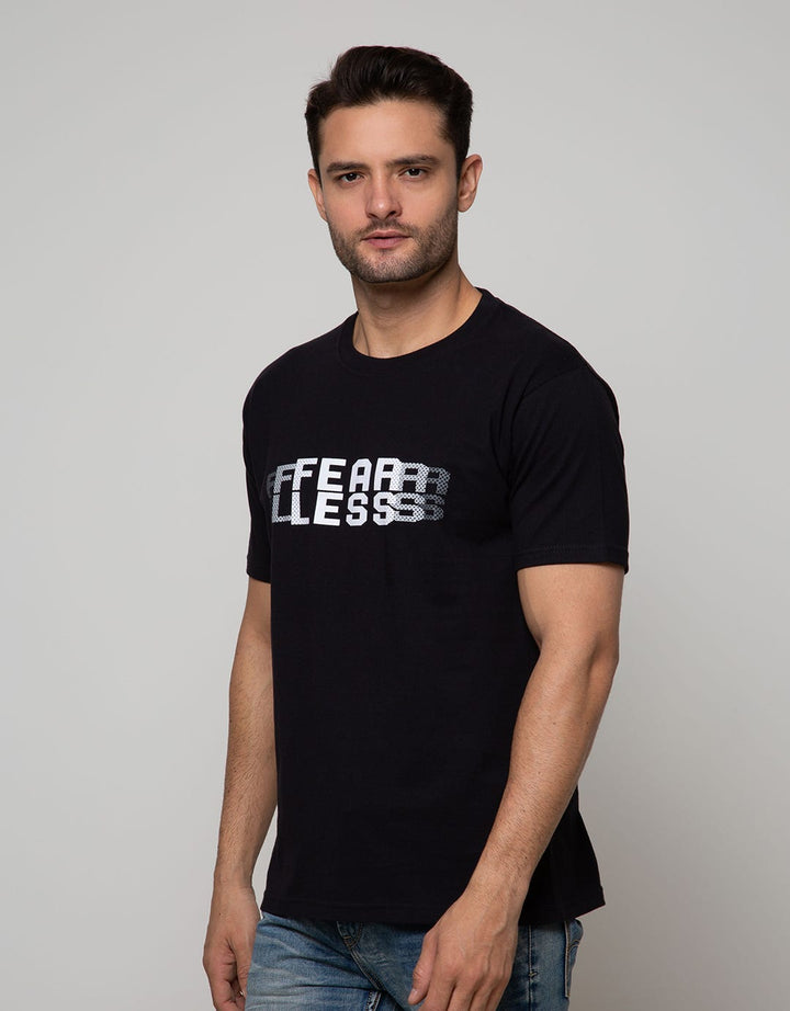 T Zone Short Sleeve T-Shirt Big Size Wording Fearle