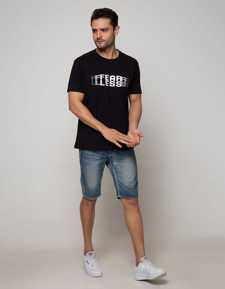 T Zone Short Sleeve T-Shirt Big Size Wording Fearle
