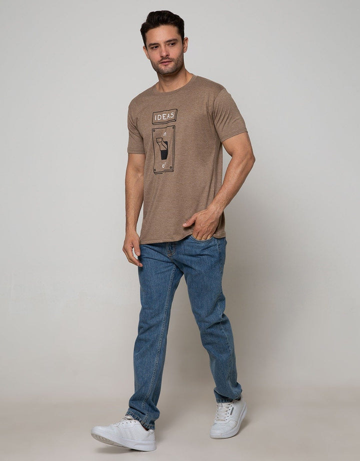 T Zone Short Sleeve T-Shirt Big Size Wording On Off