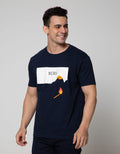 T Zone Short Sleeve T-Shirt Big Size Print Theme Graphic Burn