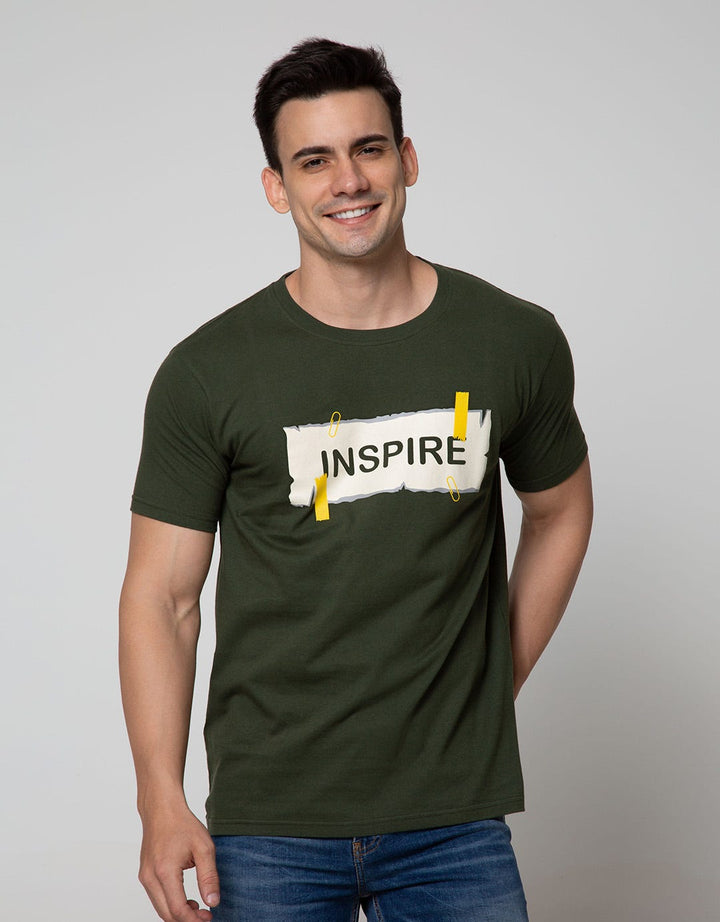 T Zone Short Sleeve T-Shirt Big Size Print Inspire