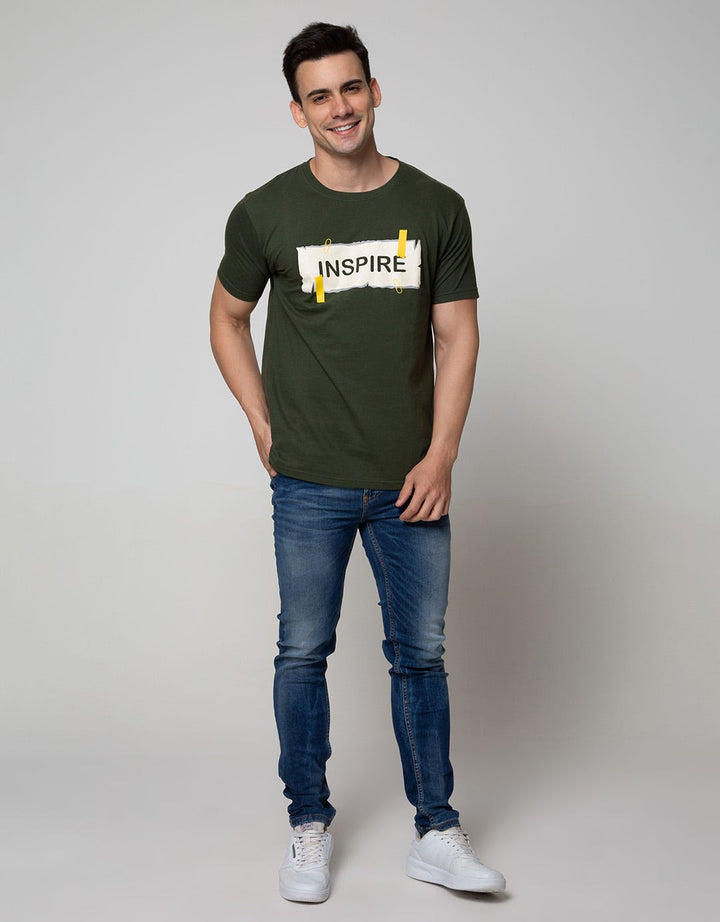 T Zone Short Sleeve T-Shirt Big Size Print Inspire