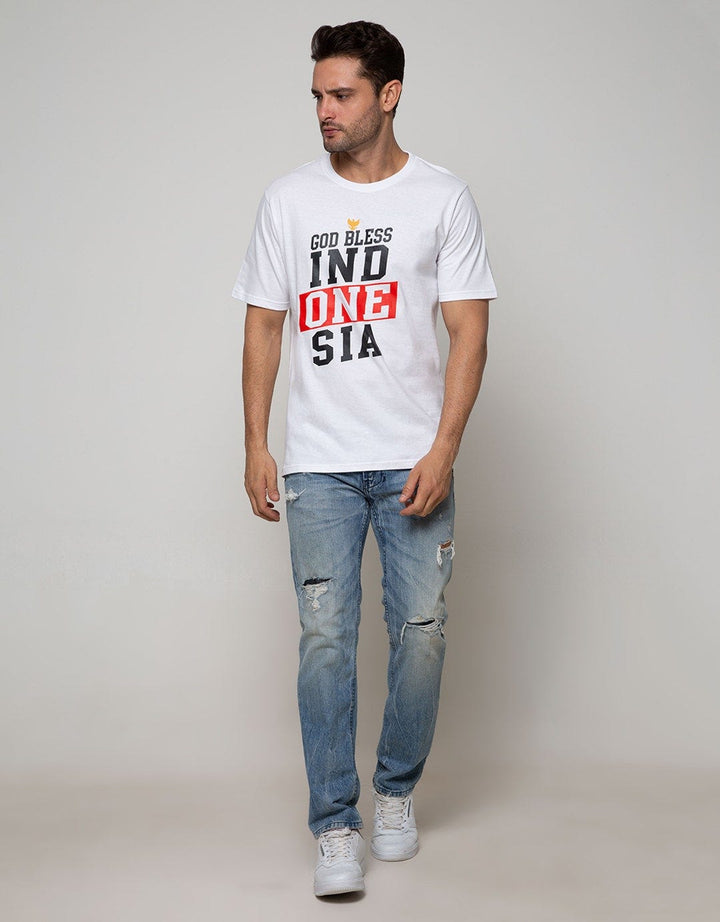 T Zone Short Sleeve T-Shirt God Bless Indonesia