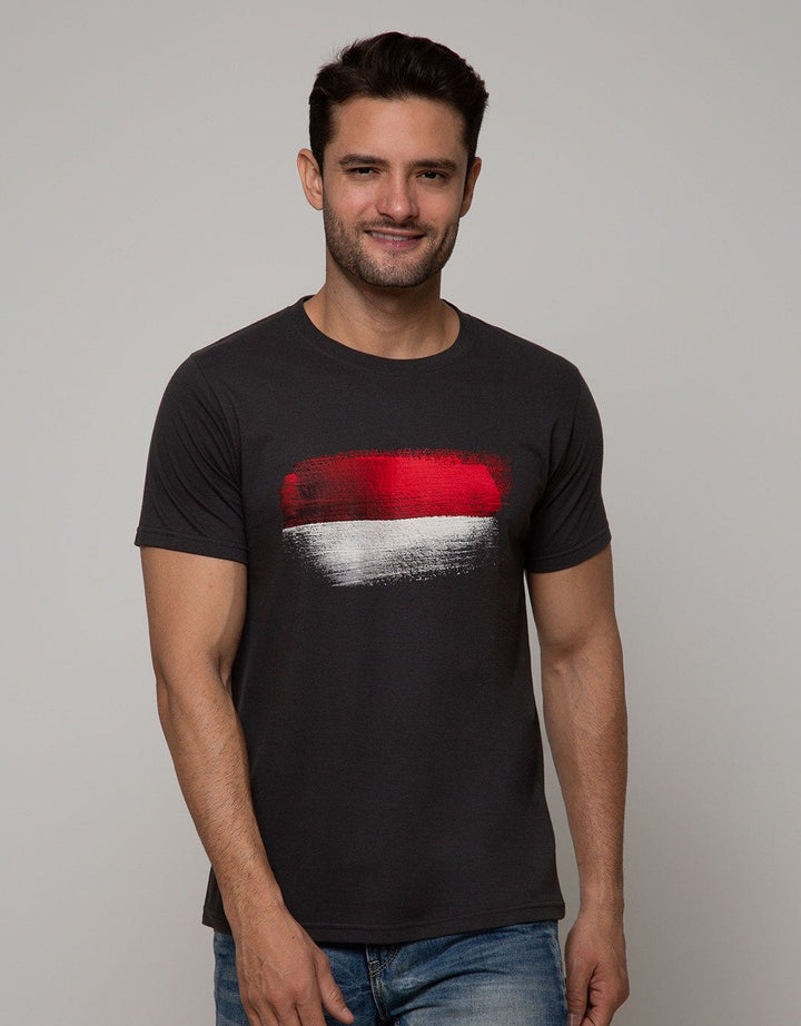 T Zone Short Sleeve T-Shirt Photoprint Indonesia Flag