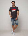 T Zone Short Sleeve T-Shirt Photoprint Indonesia Flag