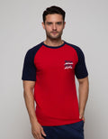 T Zone Short Sleeve Raglan T-Shirt Print Slogan Position