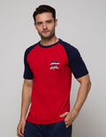 T Zone Short Sleeve Raglan T-Shirt Print Slogan Position