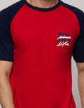 T Zone Short Sleeve Raglan T-Shirt Print Slogan Position