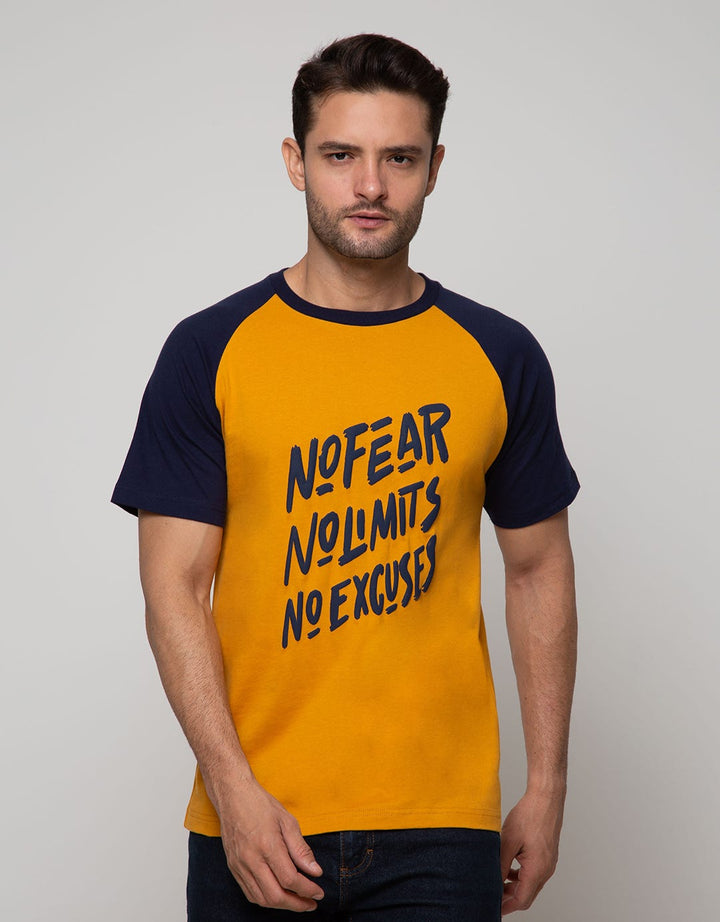 T Zone Short Sleeve Raglan T-Shirt Print Slogan No Fear