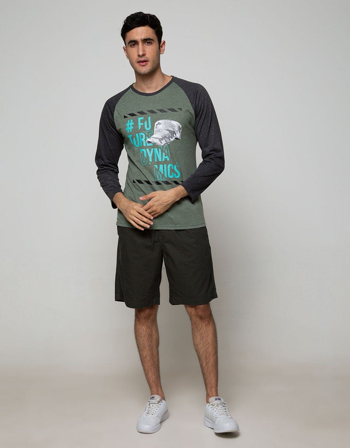 T Zone Long Sleeve Raglan T-Shirt Print Cap Series