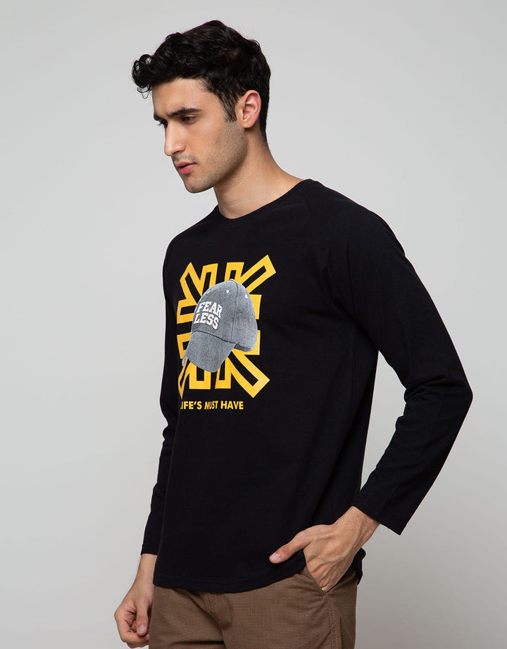 T Zone Long Sleeve Raglan T-Shirt Raglan Long Print Cap Series
