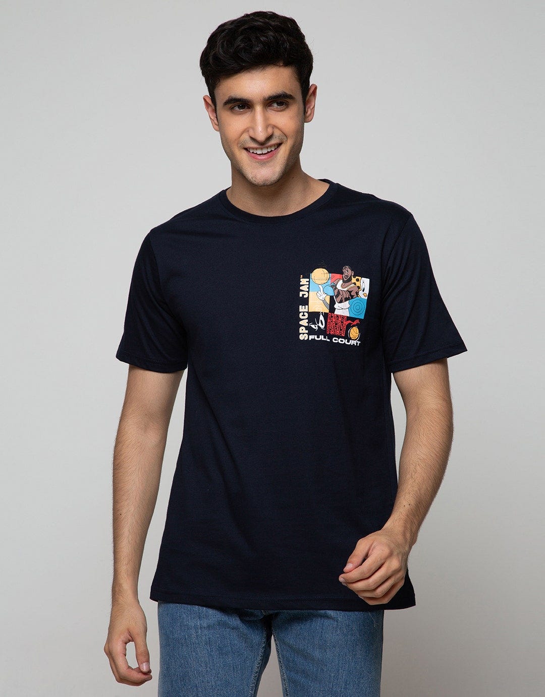T Zone Short Sleeve T-Shirt Wb Space Jam Movie Slam Dunk