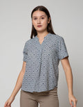 Connexion Short Sleeve Blouse Poly Print Antique Tiles