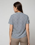 Connexion Short Sleeve Blouse Poly Print Antique Tiles