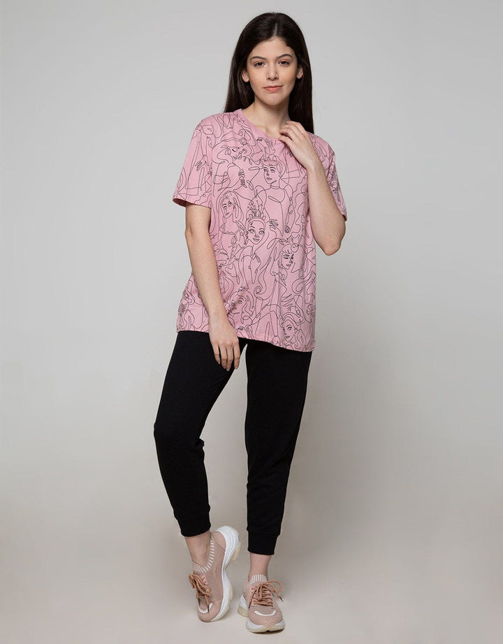 Disney Short Sleeve T-Shirt Princess Full Print