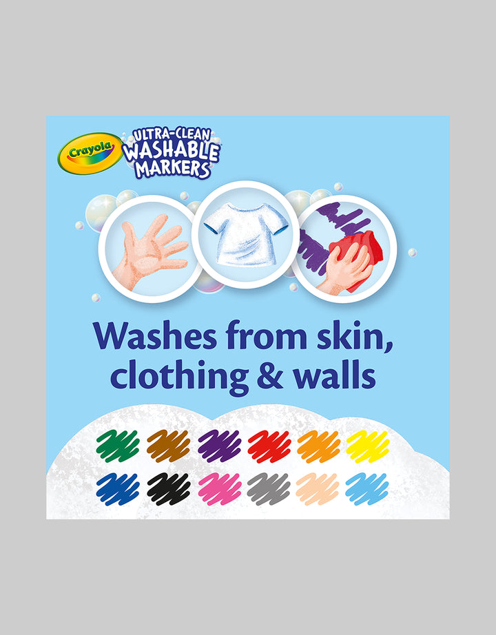 Bandai Crayola Ultra Clean Washable Markers - 12 Colors