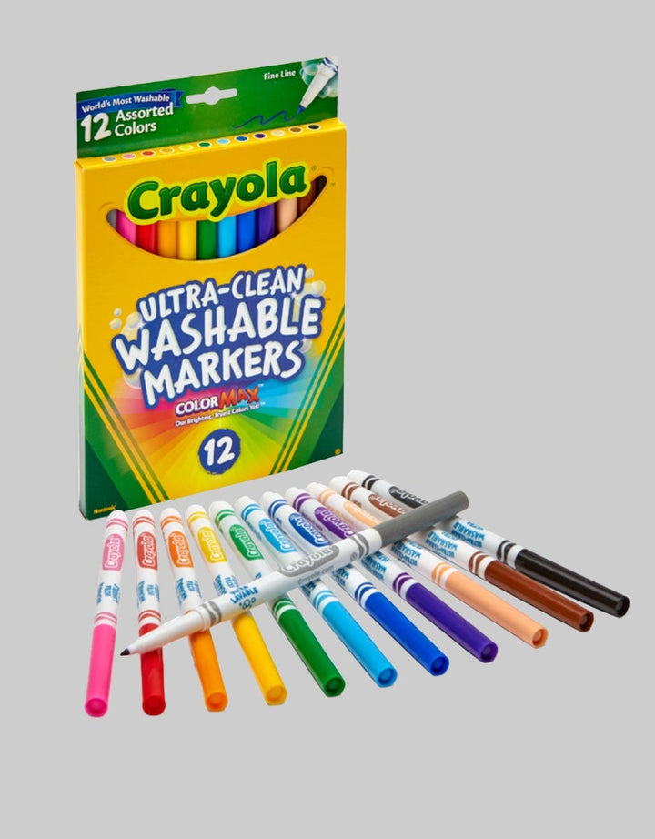 Bandai Crayola Ultra Clean Washable Fine Line Markers - 12 Color