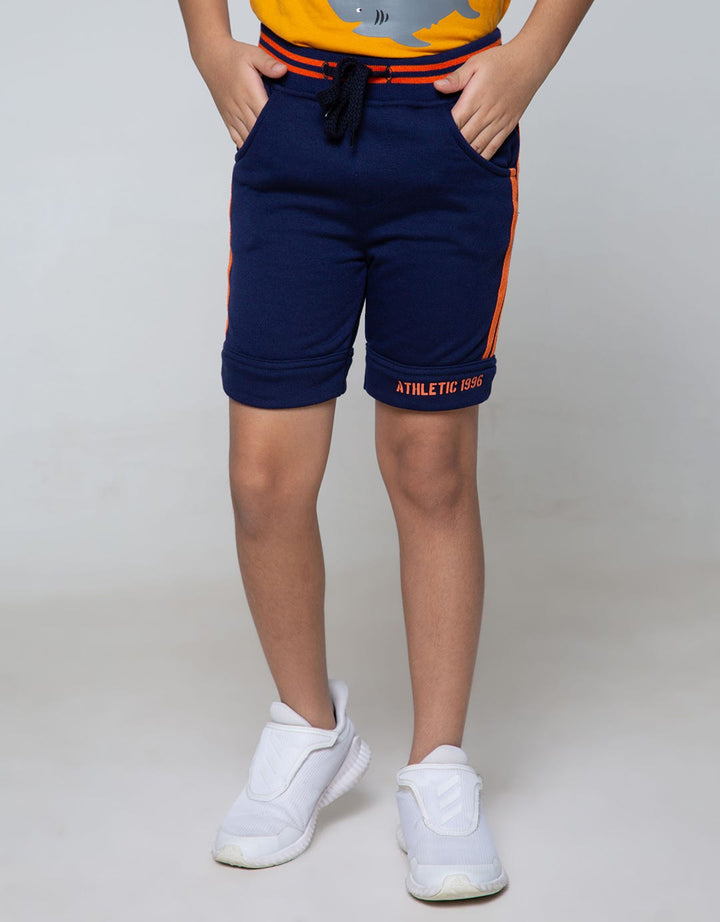 Little M Short Pants Knit Terry Rib Cut N Sewn Athletic Twill