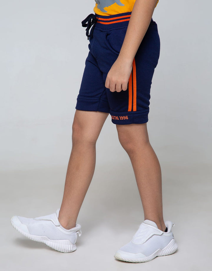 Little M Short Pants Knit Terry Rib Cut N Sewn Athletic Twill