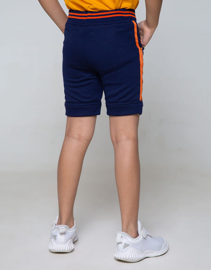 Little M Short Pants Knit Terry Rib Cut N Sewn Athletic Twill