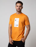 d&f Short Sleeve T-Shirt Barcode Apricot