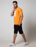 d&f Short Sleeve T-Shirt Barcode Apricot