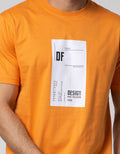 d&f Short Sleeve T-Shirt Barcode Apricot