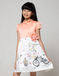 Nywan Apparel Dress Satin  Anak Bicycle And Cake