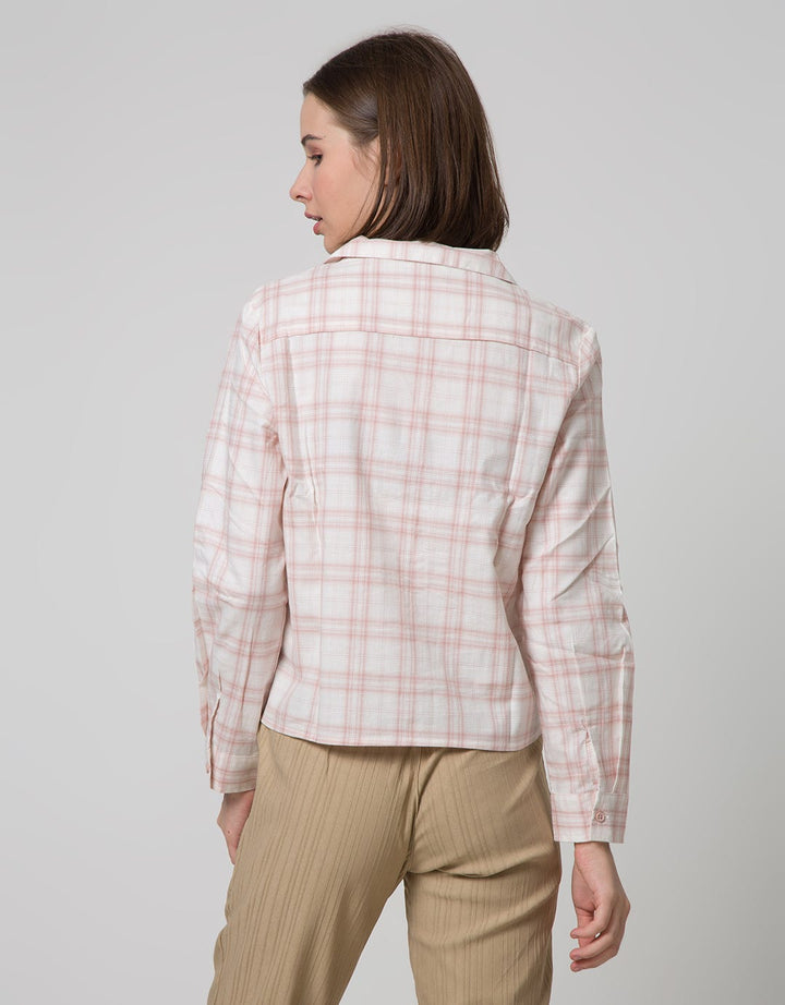 Details Long Sleeve Shirt Boxy Short Sleeve Check