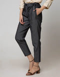Details Capri Pants Tappered With Tie Knot On Side