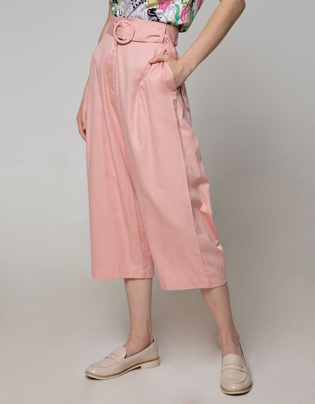 Details Long Pants Cullote With Belt