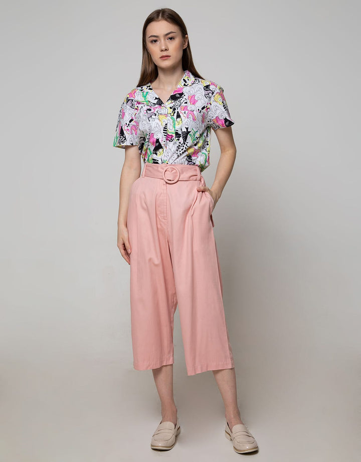 Details Long Pants Cullote With Belt