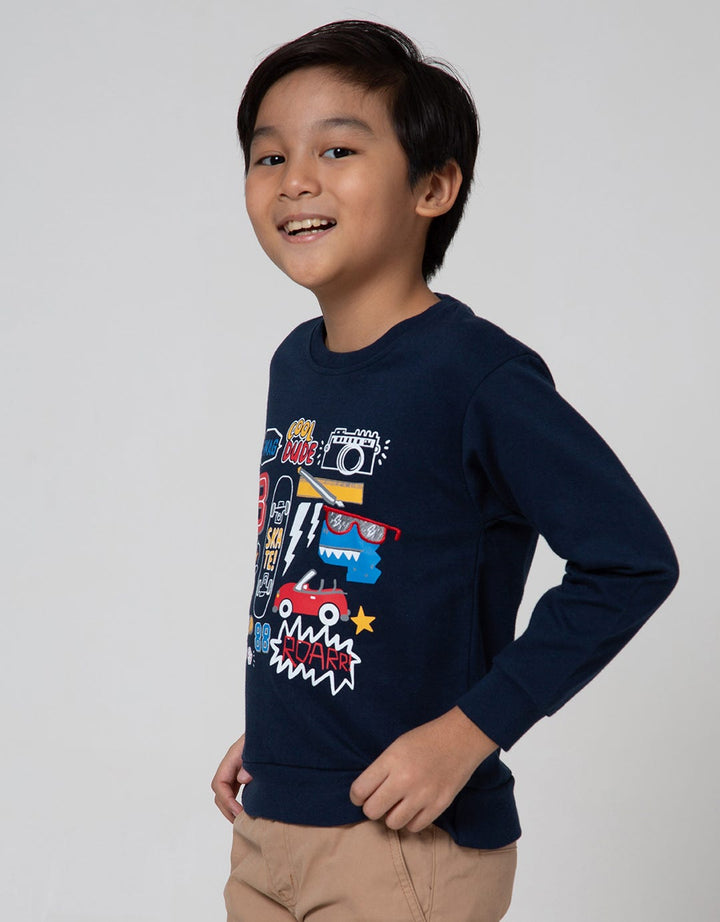 Little M Dino Embroidery Sweater