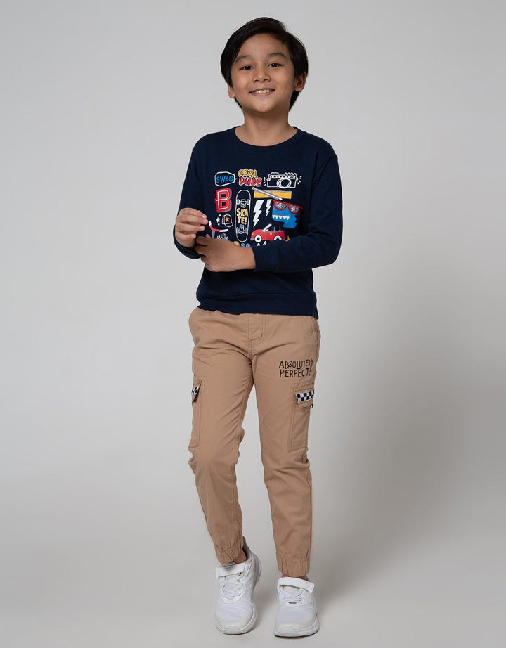 Little M Dino Embroidery Sweater