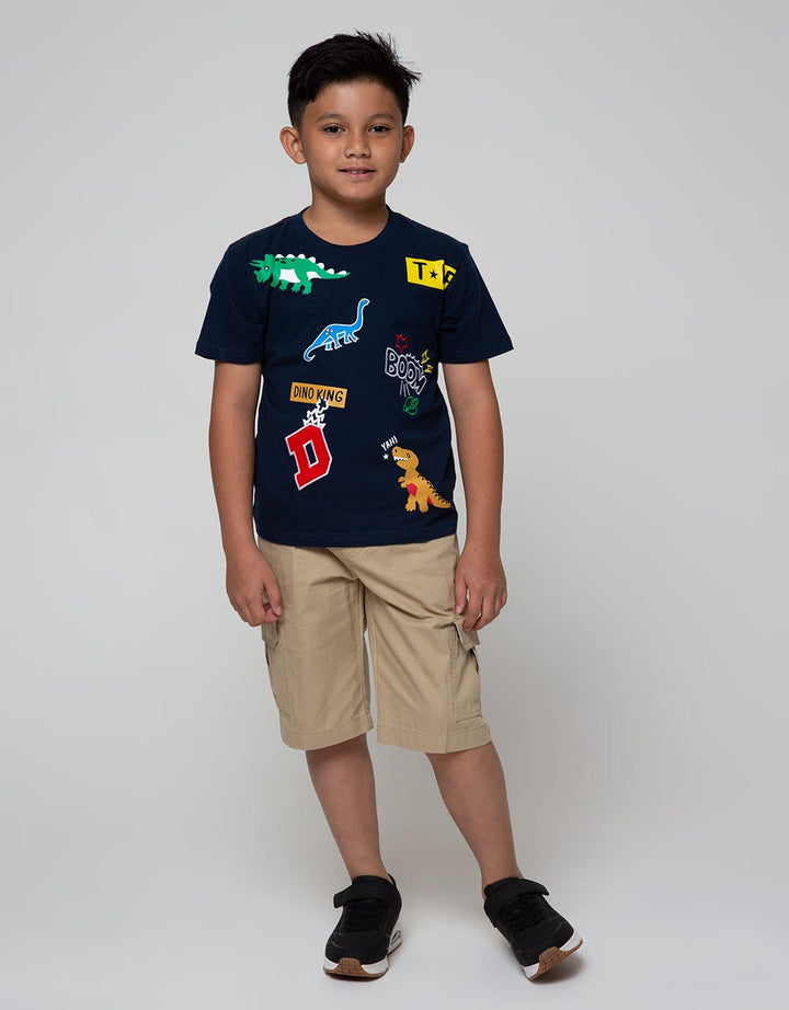 Little M Short Sleeve T-Shirt Dino Boom Bordir Laken