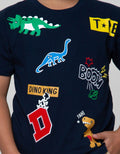 Little M Short Sleeve T-Shirt Dino Boom Bordir Laken